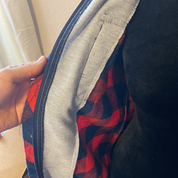 Red/Blue Plaid Long Sleeve Shirt/Hoodie Jacket - Picture 6 of 10